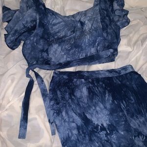 Tie dye top/skirt set, never worn